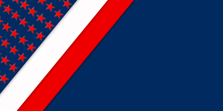 USA election background with stars and stripes, patriotic voting banner, red blue white design, vote concept with copy space