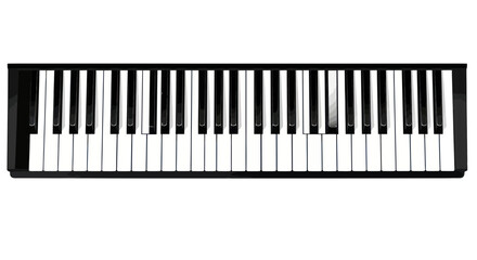 Fototapeta premium Close-up of a Piano Keyboard on a White Background