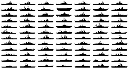Collection of Warship Silhouettes © Sesel