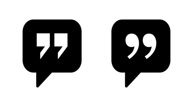 Quote icon set vector. Quotation mark sign and symbol
