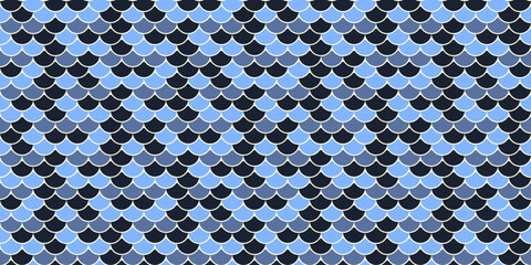 Elegant blue and black fish scale pattern.  Perfect for textile design, website backgrounds, or any project needing a subtle yet stylish geometric texture. © Olena