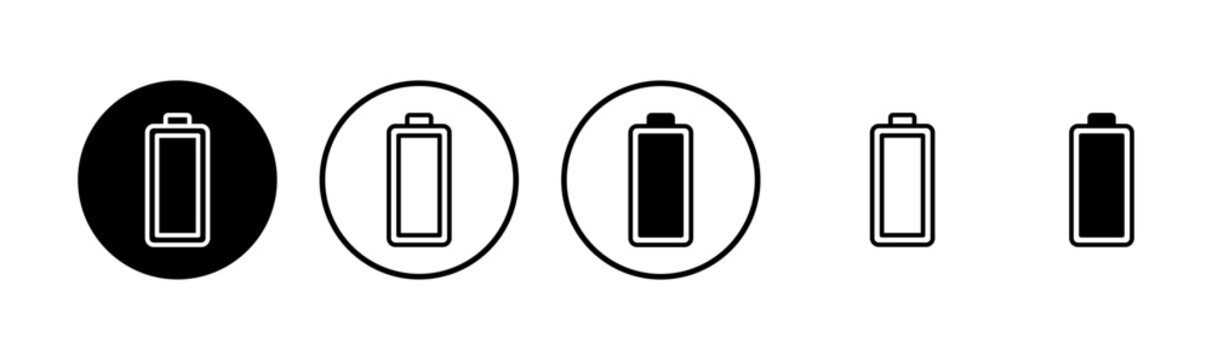 Battery icon logo design. battery Charging sign. battery charge level