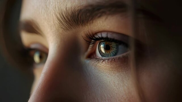 Green hazel eyebrow close up gaze skin eyelash eye reflection close up contemplative skin texture