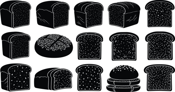 Bread Slice and Loaf Icons Collection
