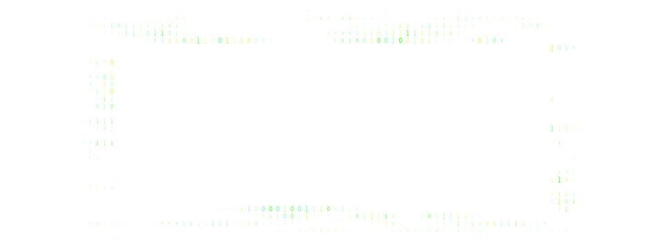 Binary Code Frame Border with Digital Data Stream Background for Technology and Cyber Security Concepts