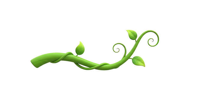 Green Sprouting Vine with Curled Tendrils.