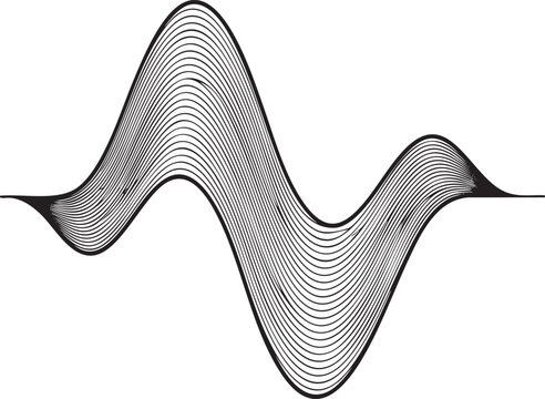 Abstract topographic wave pattern created with parallel contour lines, abstract