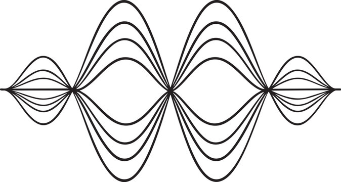 Complex multi-layered wave interference pattern graphic with interference