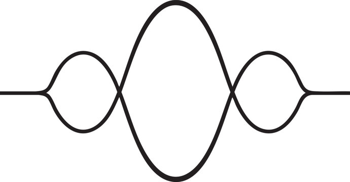 Abstract wave form with central node interference, oscillation