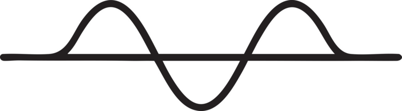 Simple sine wave sound signal graphic with frequency abstract waveform