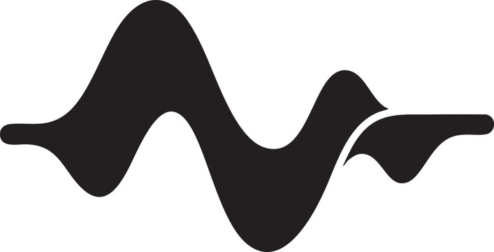 Simple bold black sine wave graphic with abstract vibration frequency
