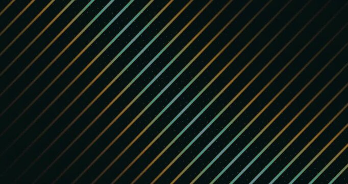 Abstract dark background with diagonal neon light stripes motion.