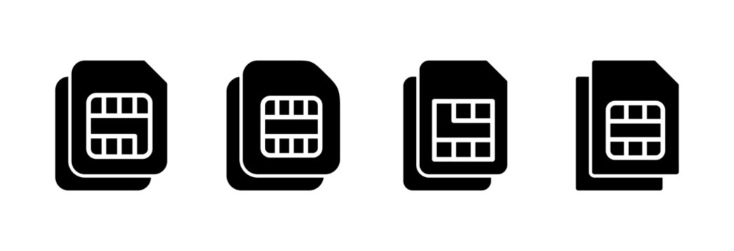 Sim card icon symbol for apps and websites. dual sim card sign and symbol