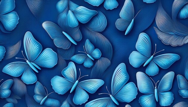 seamless plain butterfly blue solid color background