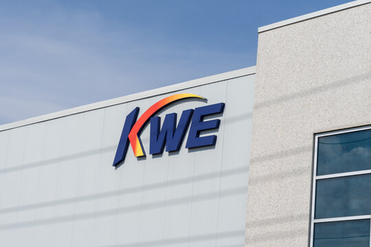 Mississauga, Ontario, Canada - April 3, 2026: Kintetsu World Express (Canada) Inc. (KWE) headquarters on Northam Drive, Mississauga, ON, Canada. Kintetsu World Express (KWE) is a Japanese freight forw