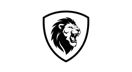 Fototapeta premium Lion head logo with mane.