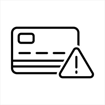 Credit card payment alert notification linear vector icon with transaction security notification business commerce