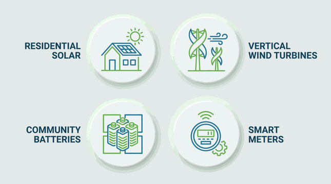 Integrating diverse renewable energy technologies and smart grid solutions for efficient, sustainable power generation and consumption across modern communities