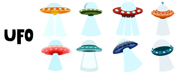 flat design various types of UFOs, vector illustration © Nabilatun Nadiyah
