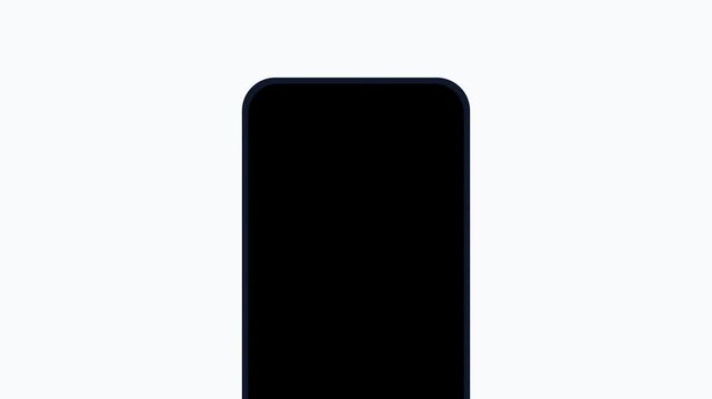 New Email Notification with Outline Icon on Smartphone Screen Flat Animation 4K