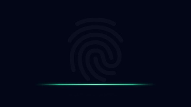 Verifying Identity Biometric Fingerprint Scan Animation with Green Laser Security Interface