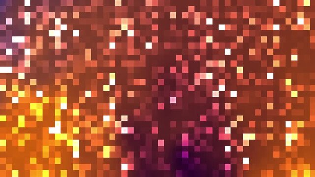 Abstract digital light show pattern of colorful pixels suitable for backgrounds, graphic design, digital art, technology concepts, and event promotions.