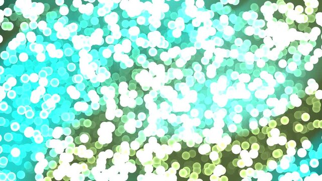Abstract glowing bokeh lights in colorful display. Suitable for festive backgrounds, holiday advertisements, and cheerful digital designs. Vibrant and festive vibes.