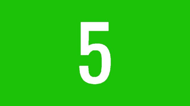 number five on green screen