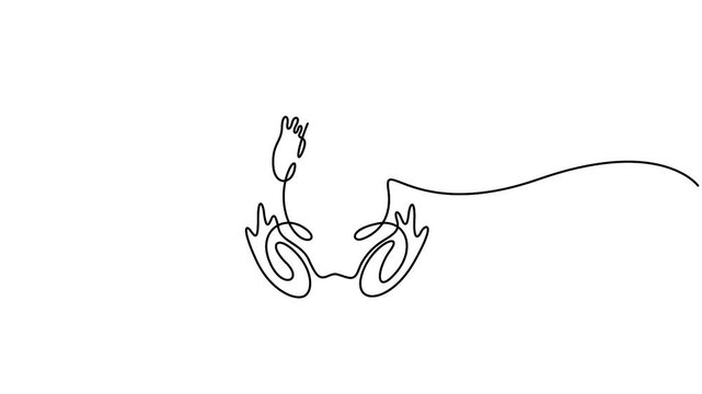 One Line Drawing Frog Animation for Minimalist Nature Concept Continuous Line Art Frog Motion Graphic on White Background