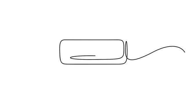 Self animated continuous one line drawing of indoor Air Conditioner