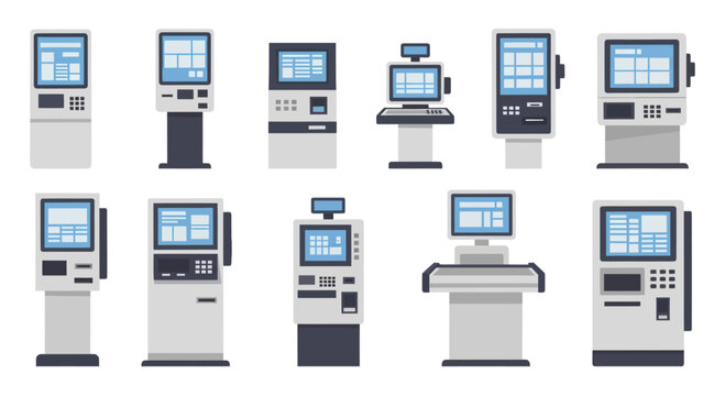 Collection of various self service payment and information kiosks.