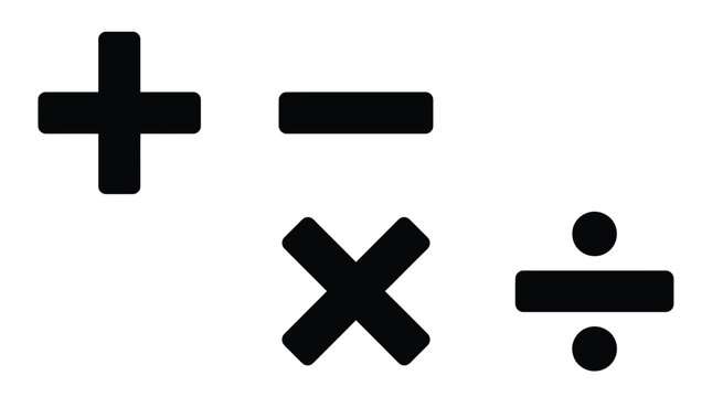 Basic Mathematics Symbols Plus Minus Multiply Divide