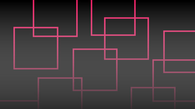 Modern abstract background with interconnected glowing magenta square outlines forming a dynamic geometric design