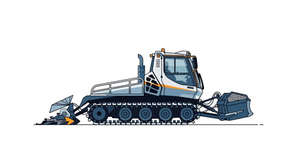 Obraz premium Snow Groomer Vehicle Illustration for Winter Sports and Slope Maintenance