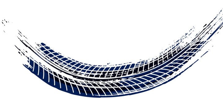 Black tire marks on road, Black rubber tire marks and tread marks, Tire trace track wheels texture and background,