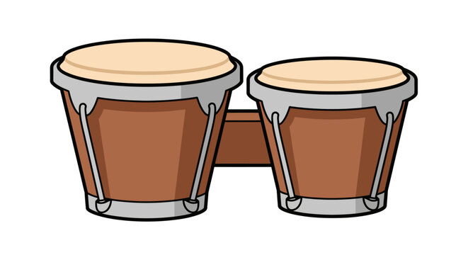 Pair of Bongo Drums Illustration.