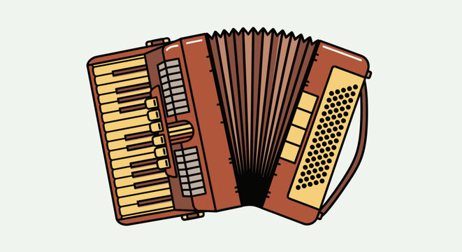 Accordion Musical Instrument Illustration.