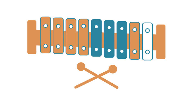 Xylophone Musical Instrument with Mallets.