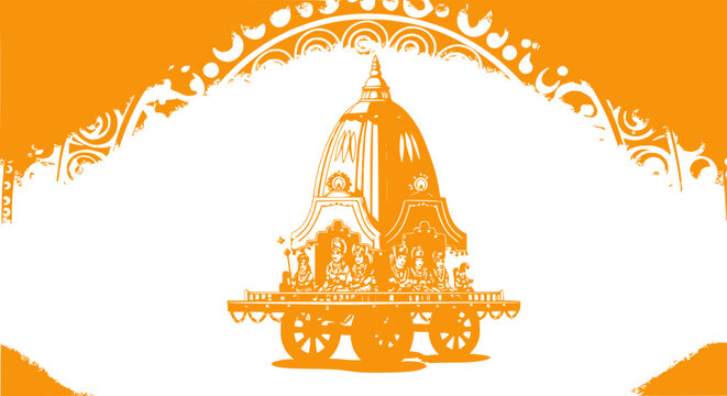 Jagannath Rath Yatra Festival Chariot Illustration