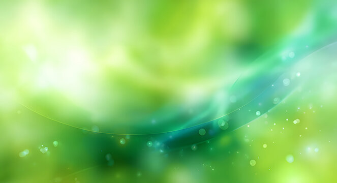 A green abstract background with soft light and blurry shapes.