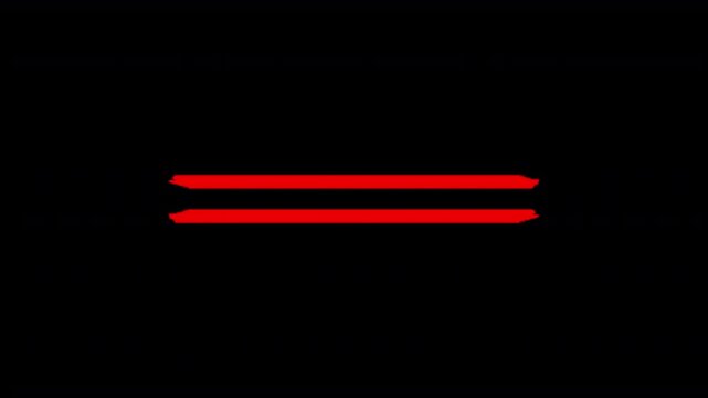 Two Red Paintbrush Stroke Horizontal Lines Looping on Transparent Background, Alpha Channel Looping Animation