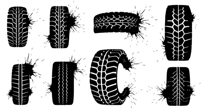 Tire Tracks and Splatter - Grunge Collection