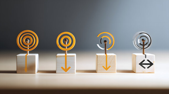 The concept revolves around aligning purpose with inner motivation and strategic direction symbols, authentic leadership, value-driven decision making, and copy space.