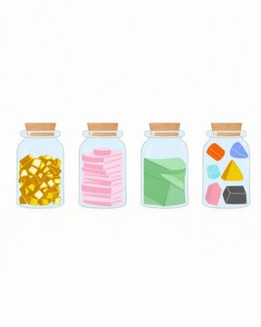 A gift of gold, frankincense, and myrrh, minimalist vector style illustration