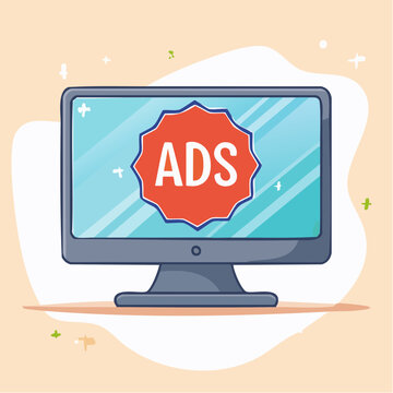 Computer Screen Showing Ad Blocker Symbol