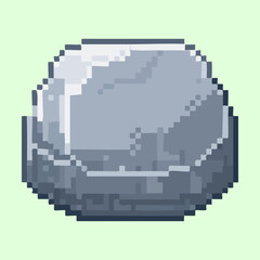 Fototapeta premium Smooth grey river stone for natural garden landscaping and outdoor environment assets in classic shaded pixel art