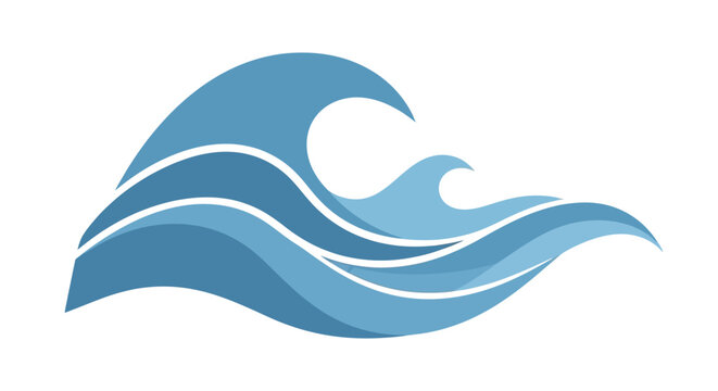 Blue wave graphic design element ocean.
