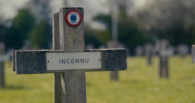 World War I Cemetery, Rows of Crosses, Unknown Soldier Tombstone, French Army Graveyard, European Soldiers War Memorial, Fallen Soldiers, War and Casualties, Honor our Soldiers