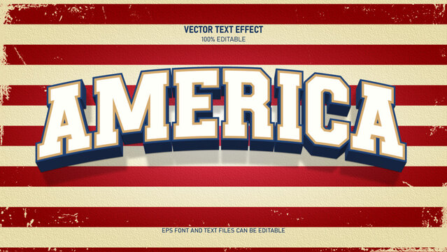 America retro vintage 3D editable text effect