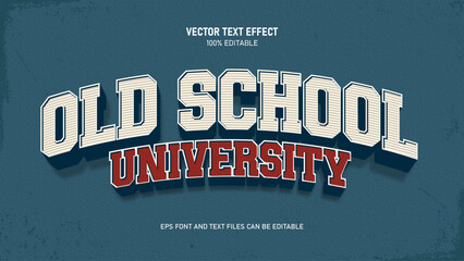 Old school university text effect, varsity text style © ricks